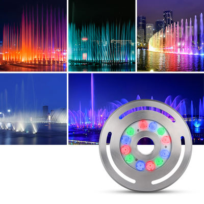 ไฟหล่อ LED ไฟหล่อ LED ปรับความมืดได้ RGB กระจกเรื้อรัง DC12V24V 12x3W RGB3in1 สําหรับการใช้งานในสวน