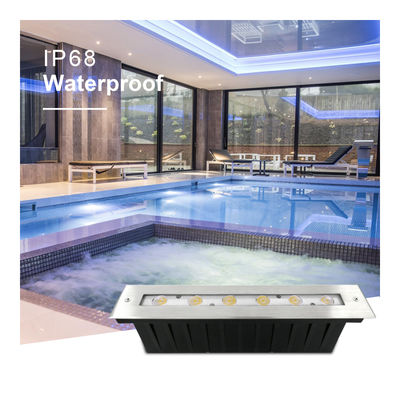 หลอด Led Linear Underwater Lamp 316 ผนังด้านหน้าจากสแตนเลส IP68 ไฮลูเมน 328 มม ความยาวสําหรับน้ําตก