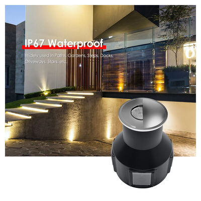 ไฟ LED ฝังดิน 3W AC 85-265V 1/2/3/4 ด้าน DIA55MM*H55MM เลนส์ออปติคัล พร้อมสายไฟ 0.5M