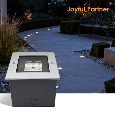 Outdoor Square Inground light 24V 8W 3000K Warm White Die-cast Aluminum body IK Rating 09