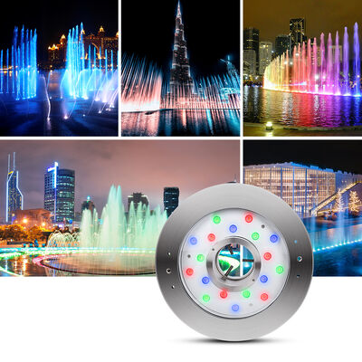 ไฟหล่อ LED วัสดุสแตนเลส RGBW 4in1 ไฟใต้น้ําสําหรับบรรยากาศภายนอก