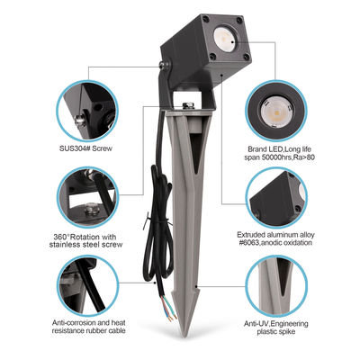 ต้นไม้สแควร์ LED สวนจุดแสง กันน้ํา IP65 อลูมิเนียมกลางแจ้ง ใบรับรอง CE