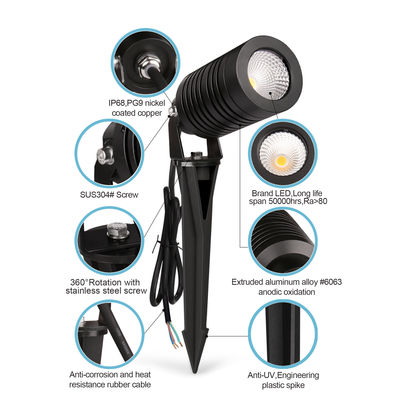 ไฟสโป๊กเกอร์ภายนอกแบบ LED กันน้ํา IP66 14W COB ไฟสปิกสวน