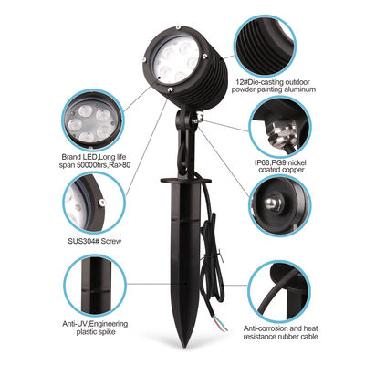 ปรับมุม LED สวนจุดแสง 2700k - 6500k IP65 กลางแจ้งต้นไม้แสงโปรเจคเตอร์