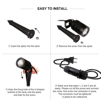 COB การส่องแสงภูมิทัศน์ ปรับ 10W 24V หรือ 100 ~ 240VAC RGBW ร่างอลูมิเนียม 4in1 สําหรับทางเดินสนาม