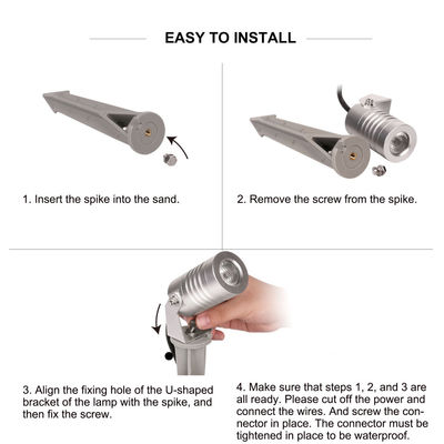 กันน้ํา IP65 อลูมิเนียม LED สวน Spot Light สีขาวอบอุ่น