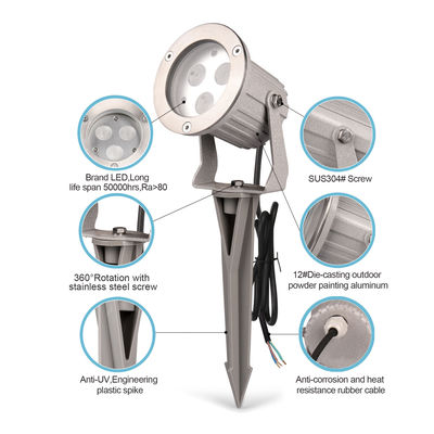 RGB สีสันทัศน์กลางแจ้ง ต้นไม้จุดแสง กันน้ํา 9W สวน LED ไฟโฟลท์