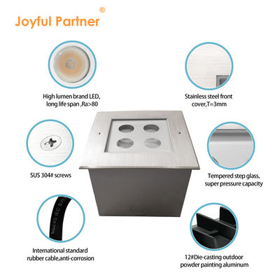 ไฟ LED ฝังพื้นแบบสี่เหลี่ยมเดิม CREE / OSRAM LED 4W 8W IP67 CE RoHS สำหรับทางเดินแนวนอน