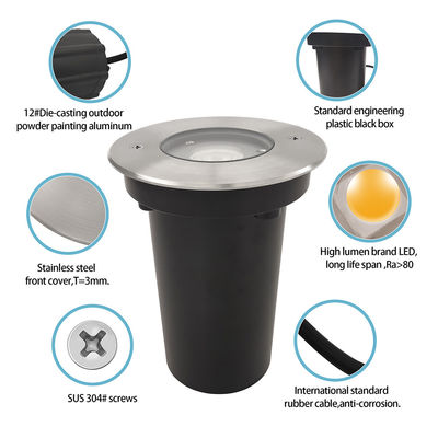 ไฟฟ้าภายนอก LED ภายในพื้น IP65 6W CREE COB LED ดีไซน์ใหม่ด้วยผสมผึ้ง 12VDC โวลเตชั่นต่ํา