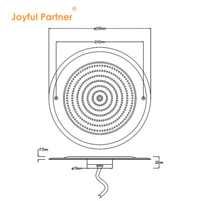 ไฟพาร์ LED IP68 สำหรับสระว่ายน้ำ เปลี่ยนสี RGB 12VDC AC 35W เส้นผ่านศูนย์กลาง 280 มม. SMD2835 432 ชิ้น พร้อมแพ็คเกจสี