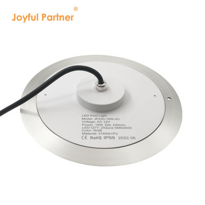 แสงสระว่ายน้ํากันน้ํา PAR56 LED 316 SS ABS บ้าน Ultra Thin 7.5mm Resin เติมผนังติดตั้ง 230MM 18W 25W DC AC12V