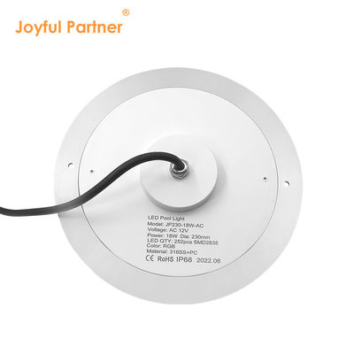 ไฟสระว่ายน้ํา RGB IP68 DC12V 18W 25W 35W LED DIA230MM SMD2835 324pcs