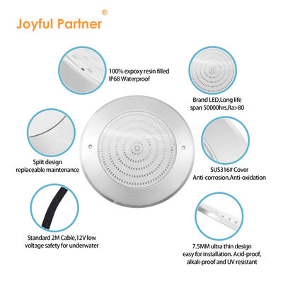 ไฟสระว่ายน้ํา LED PAR56 ไฟสระว่ายน้ํา LED ติดผนัง ใต้น้ํา ไฟสระว่ายน้ํา Ultra Thin Type