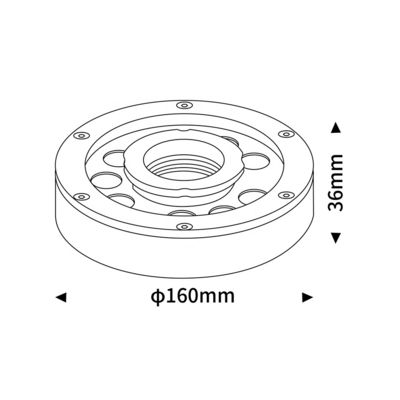 9W 18W 27W RGB น้ําพุดําน้ํา Nozzle แหวนแสง 24VDC สี RGB สําหรับการใช้งานใต้น้ํา