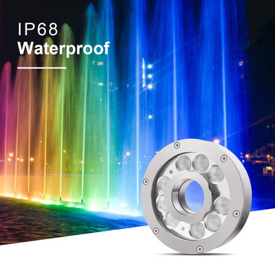 9W 18W 27W RGB น้ําพุดําน้ํา Nozzle แหวนแสง 24VDC สี RGB สําหรับการใช้งานใต้น้ํา