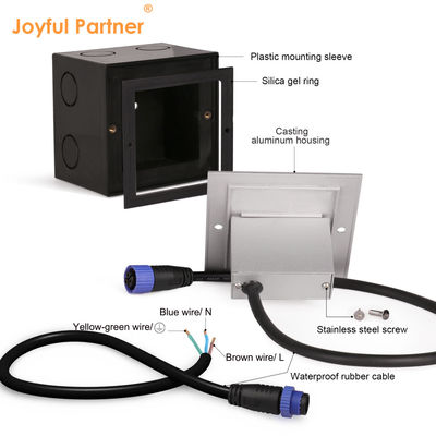 ผนัง 2W Osram SMD LED Step Light IP65 วัสดุอะลูมิเนียมแบบทันสมัยสําหรับทางเดิน