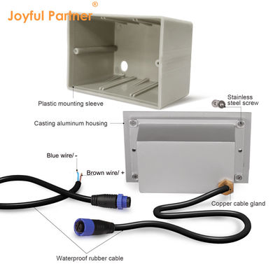 สี่เหลี่ยม IP65 ไฟผนัง LED ช่อง 12V 24V สีขาวอบอุ่น ไฟผนัง LED ระดับบันได