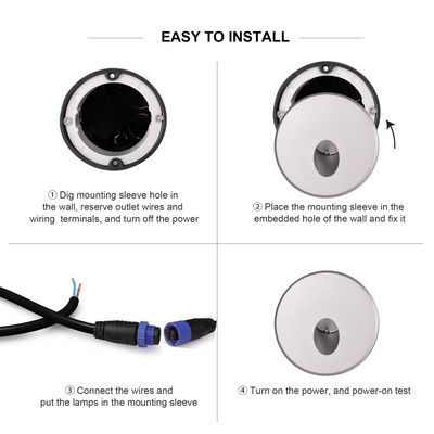 มินิ LED แสงกําแพงเรียงได้ แสงบันไดบันได AC12V โหลดอัลลูมิเนียมครี LED 2700k 3000k 4000k 5000k
