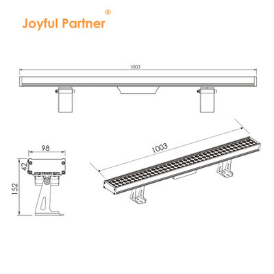 ไฟฟ้าลินี LED สี่เหลี่ยมพาณิชย์ 108W 1000MM แสงล้างผนังหน้าต่าง