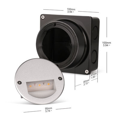 อลูมิเนียมภายนอก LED Step Light IP65 รอบ Cover ตาราง Sleeve หนังบันได