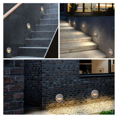 อลูมิเนียมภายนอก LED Step Light IP65 รอบ Cover ตาราง Sleeve หนังบันได