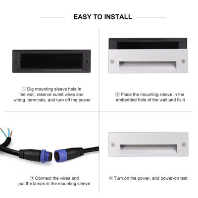 สี่เหลี่ยมฝัง LED แผ่นไฟ 220VAC 5W สีขาวอบอุ่น LED แสงทางเดิน