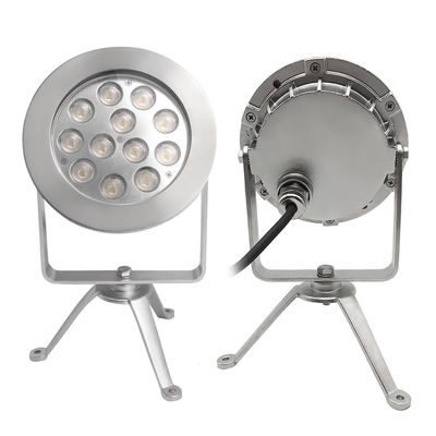 LED Underwater Spot Light IP68 12W 24W DMX Control 316SS RGBW 12/24VDC ทนทานสําหรับสระว่ายน้ําสวน / โรงแรม