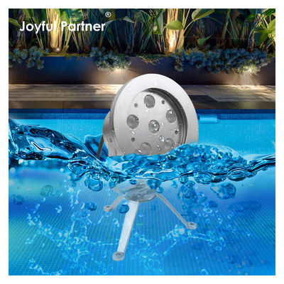 โคมไฟน้ำพุ LED 6*2W RGB DMX สแตนเลสสตีล 316 ตัวเครื่อง DC12V/24V IP68 สำหรับสระว่ายน้ำ