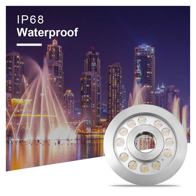 IP68 ไฟหล่อ LED ไฟหล่อ 36W สแตนเลส 3 ใน 1 RGB ไฟใต้น้ํา