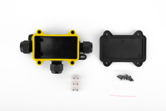 กล่องเชื่อมเคเบิลกันน้ํา H ประเภท 3 Way พลาสติก สีดํา