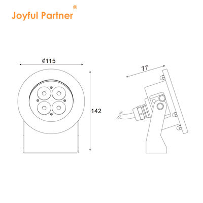 LED Underwater Spot Light IP68 RGBW 4In1 สีสันด้วยสแตนด์ปรับได้ RoHS ยอมรับ