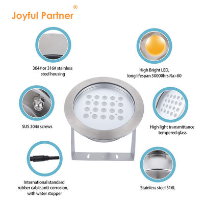 IP68 LED Underwater Spot Light 20W 40W 60W 80W DMX512 แสงจุดสระน้ํา