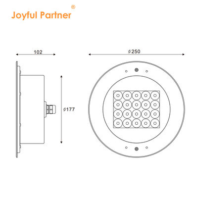 สระว่ายน้ํา แสงใต้น้ํา 20W IP68 316 สแตนเลส ด้วยการควบคุม DMX