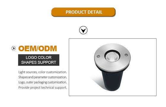 แสงไฟ LED ที่ถูกฝังในพื้น IP67 1W 3W DIA67MM DC24V ดินที่ซึมกันน้ําสําหรับสวนกลางแจ้ง