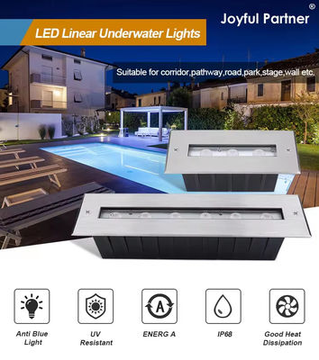 SS316L แสงใต้น้ํา แสงสระว่ายน้ําเส้นตรง แสง LED สีขาวอบอุ่น แสงใต้ดิน