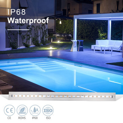 หลอดสระว่ายน้ําสายใต้น้ํา IP68 48W RGB สแตนเลส 316