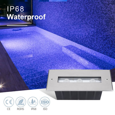 IP68 ไฟสระว่ายน้ํา 3W 6W RGB สีเดียว ภายใต้น้ํา ลายลักษณะเครื่องล้างผนัง ไฟที่มีแขนติดตั้งพลาสติก