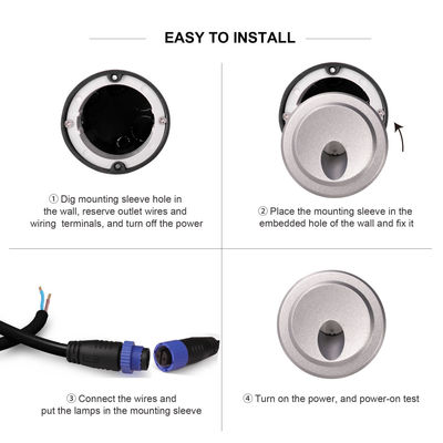 1W อลูมิเนียมบ้านภายนอก LED ผนัง ไฟสว่างทางเดิน LED ระดับบันได ไฟสว่างด้วย IP65 กันน้ํา