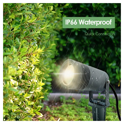 ความสว่างสูง 1000LM 3500K สีขาวอบอุ่น 10W LED IP65 กันน้ํา ไฟสโปตแสงกลางแจ้งสําหรับต้นสวน