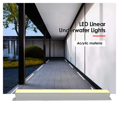 ไฟสระว่ายน้ําแบบเส้นตรง IP68 นอก DC24V 316 สแตนเลส ไฟสระว่ายน้ําแบบเส้นตรง LED สีขาวเย็น