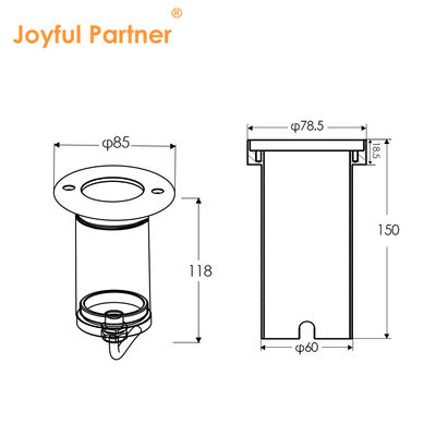 COB LED แสงในพื้นดิน 6W IP67 กันฝุ่น อลูมิเนียมร่างกายซึม DIA85MM สําหรับลานกลางแจ้ง
