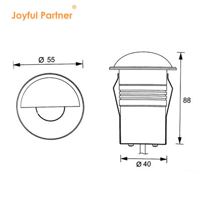 ไฟ LED ฝังดิน IP67 LED 12V-24VDC แรงดันไฟฟ้าต่ำ 1W 3W พื้นดินพร้อมกระจกฝ้า