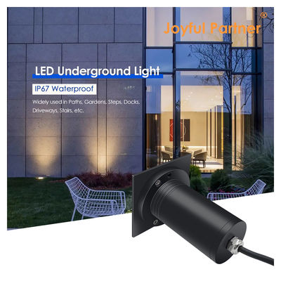 6W COB LED 85mm*85mm สีดํา อลูมิเนียม บ้านทรงสี่เหลี่ยม ใต้ดินฝังไฟ LED สําหรับสวนนอกลาน