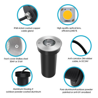 สายไฟ LED ช่องทางบันไดสี่เหลี่ยม / กลม Sliver อลูมิเนียมบ้านกลางแจ้ง IP67 สไตล์ที่ทันสมัย