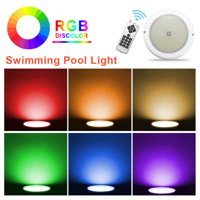 แสงสระว่ายน้ํา LED การเปลี่ยนแปลงสีรีโมท 18W PAR56 IP68 กันน้ําติดผนัง