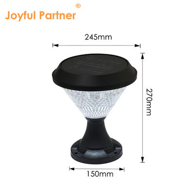 โบลาร์ดแสงแสงอาทิตย์ วัสดุ ABS แผ่นสลอร์ Polycrystalline Epistar SMD DIA245mm IP65 APP ควบคุมกันน้ํา