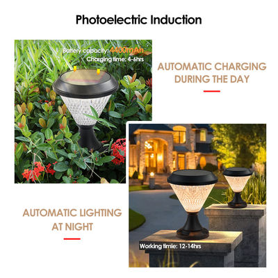โบลาร์ดแสงแสงอาทิตย์ วัสดุ ABS แผ่นสลอร์ Polycrystalline Epistar SMD DIA245mm IP65 APP ควบคุมกันน้ํา