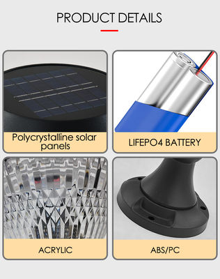 แสงพลังงานแสงอาทิตย์กลางแจ้ง แสงสวน ABS วัสดุ Epistar SMD DIA 245mm IP65 APP ระบบควบคุมสไตล์ยุโรป