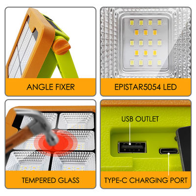 พกพา Led งาน แสงอาทิตย์ 7200mAh แบตเตอรี่ สามารถชาร์จใหม่ 5054 Epistar Led IP65 กันน้ํา ด้วยความสว่าง stepless