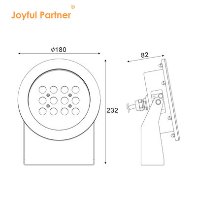 โคมไฟสปอตใต้น้ํา IP68 RGB DMX 512 DC24V การติดตั้งพับ SS316L